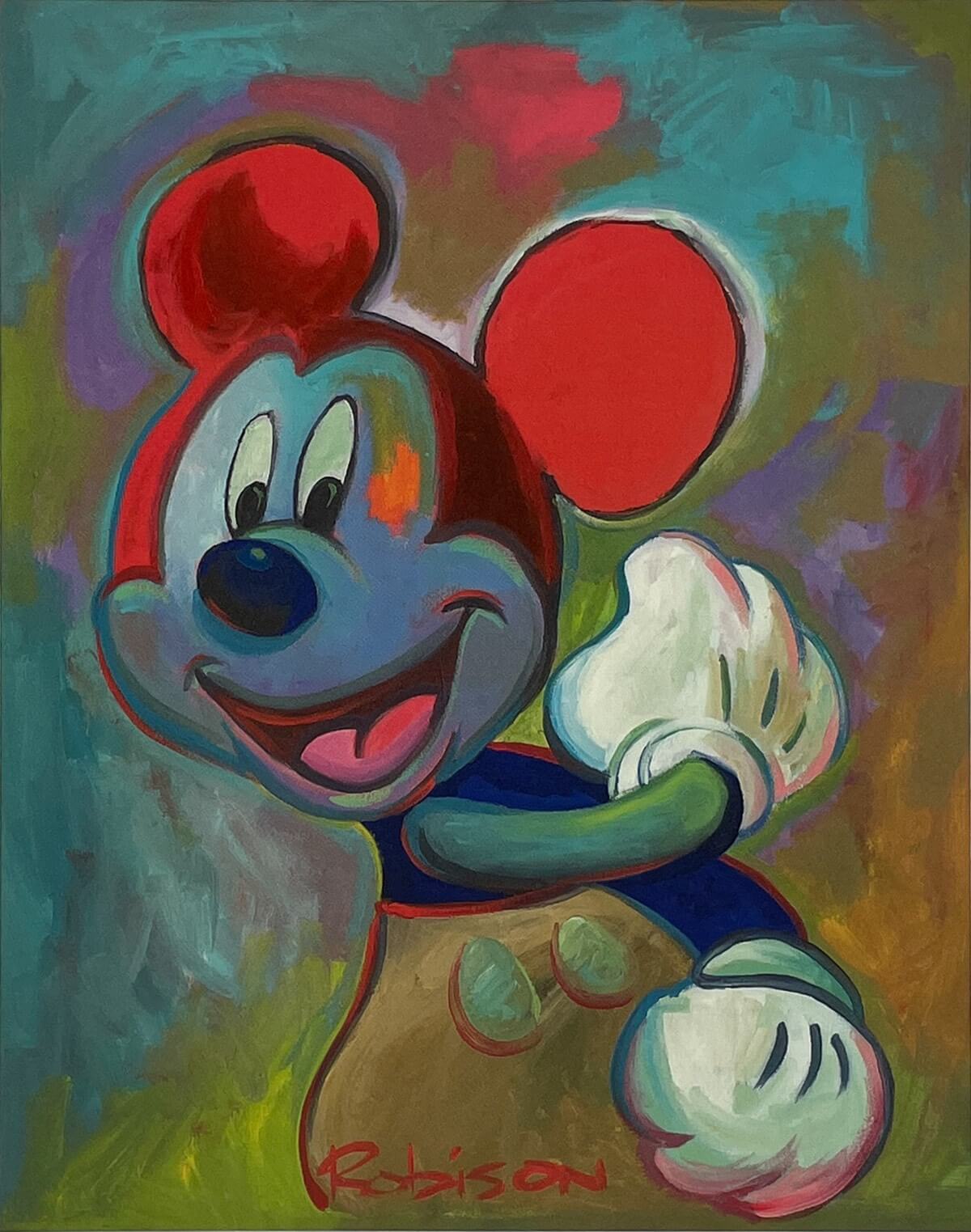 Mickey on the beach Painting by LOIC ZGS